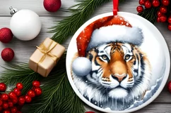 Winter Scene Tiger Portrait Sublimation PNG Product Image 2