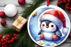 Round Christmas Ornament Sublimation|Clipart Product Image 2