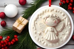 Christmas Fairy Round Ornament Sublimation PNG Product Image 1