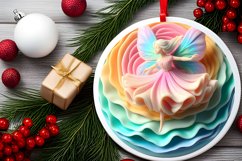 Christmas Fairy Round Ornament Sublimation PNG Product Image 2