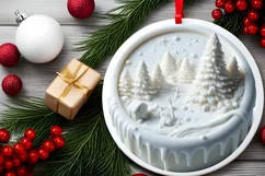 Round Christmas Ornament Sublimation|Clipart Product Image 2
