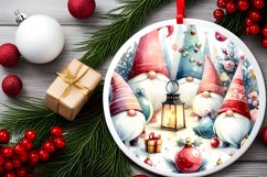 Winter Gnomes Round Ornament Sublimation PNG Product Image 2