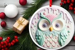 Round Christmas Ornament Sublimation|Clipart Product Image 2