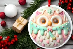 Round Christmas Ornament Sublimation|Clipart Product Image 2