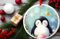 Round Christmas Ornament Sublimation|Clipart Product Image 2