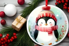Round Christmas Ornament Sublimation|Clipart Product Image 2