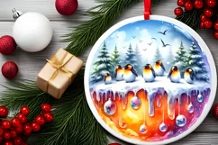 Round Christmas Ornament Sublimation|Clipart Product Image 1