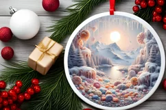Round Christmas Ornament Sublimation|Clipart Product Image 2