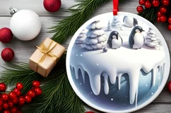 Round Christmas Ornament Sublimation|Clipart Product Image 2