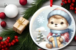 Round Christmas Ornament Sublimation|Clipart Product Image 1