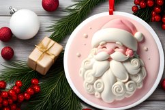 3D Santa with Depth Winter Round Ornament Sublimation PNG Product Image 2