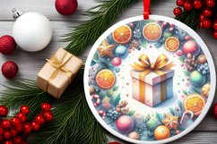 Christmas Round Cute Ornament Sublimation Product Image 4