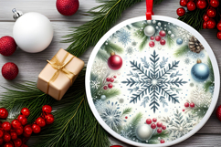 Round Christmass Ornament Sublimation|Clipart Product Image 2