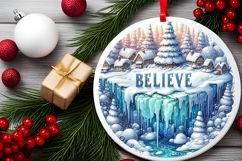 Round Christmass Ornament Sublimation|Clipart Product Image 2
