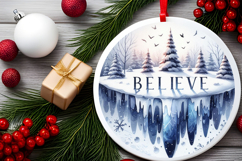Round Christmass Ornament Sublimation|Clipart Product Image 2