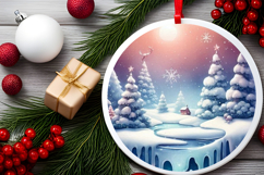 Round Christmass Ornament Sublimation|Clipart Product Image 2