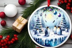 Round Christmas Ornament Sublimation|Clipart Product Image 2