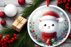 Round Christmass Ornament Sublimation|Clipart Product Image 2