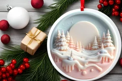 Round Christmas Ornament Sublimation|Clipart Product Image 2
