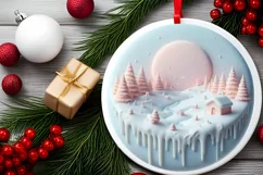 Round Christmas Ornament Sublimation|Clipart Product Image 2