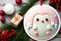 Round Christmas Ornament Sublimation|Clipart Product Image 2
