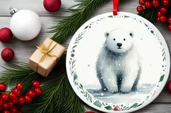 Round Christmas Ornament Sublimation|Clipart Product Image 2