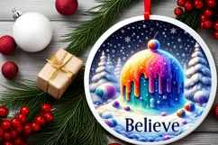 Round Christmas Ornament Sublimation|Clipart Product Image 2
