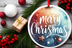 Round Christmass Ornament Sublimation|Clipart Product Image 2