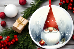 Round Christmass Ornament Sublimation|Clipart Product Image 2