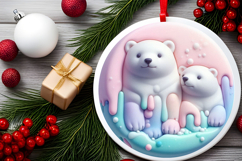 Round Christmass Ornament Sublimation|Clipart Product Image 2