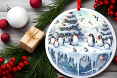 Round Christmass Ornament Sublimation|Clipart Product Image 2