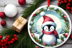 Round Christmass Ornament Sublimation|Clipart Product Image 2