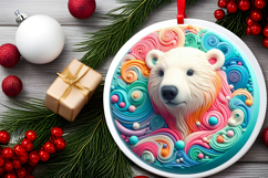 Round Christmass Ornament Sublimation|Clipart Product Image 2