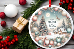 Round Christmass Ornament Sublimation|Clipart Product Image 2