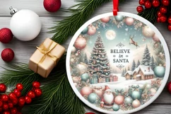 Round Christmas Ornament Sublimation|Clipart Product Image 2