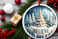 Round Christmass Ornament Sublimation|Clipart Product Image 2