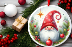 Round Christmass Ornament Sublimation|Clipart Product Image 2