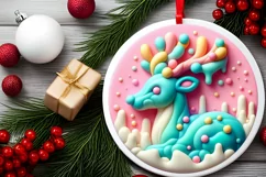 Round Christmas Ornament Sublimation|Clipart Product Image 2
