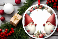 Round Christmass Ornament Sublimation|Clipart Product Image 2