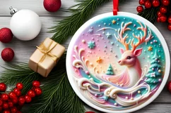 Round Christmas Ornament Sublimation|Clipart Product Image 2