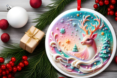 Round Christmass Ornament Sublimation|Clipart Product Image 2