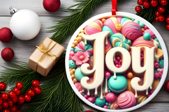 Round Christmass Ornament Sublimation|Clipart Product Image 2