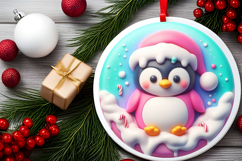 Round Christmass Ornament Sublimation|Clipart Product Image 2