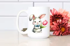 Easter Bunny Egg Flower, Clipart |T-shirt, Mug PNG Product Image 2