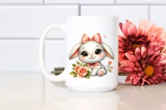 Easter Bunny Egg Flower, Clipart |T-shirt, Mug PNG Product Image 2