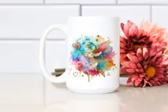 Cupid Angel Of Love Watercolor Florals Clipart Product Image 1