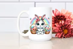 Easter Bunny Egg Flower, Clipart |T-shirt, Mug PNG Product Image 2