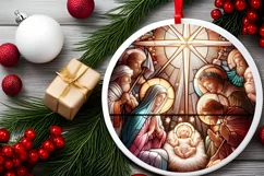 Christmas Round Ornament Sublimation Product Image 1