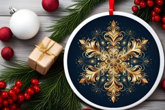 Snow Flake Christmas Round Cute Ornament Sublimation Product Image 1