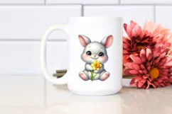 Bunny Daffodil Flower, Clipart |T-shirt, Mug PNG Product Image 1